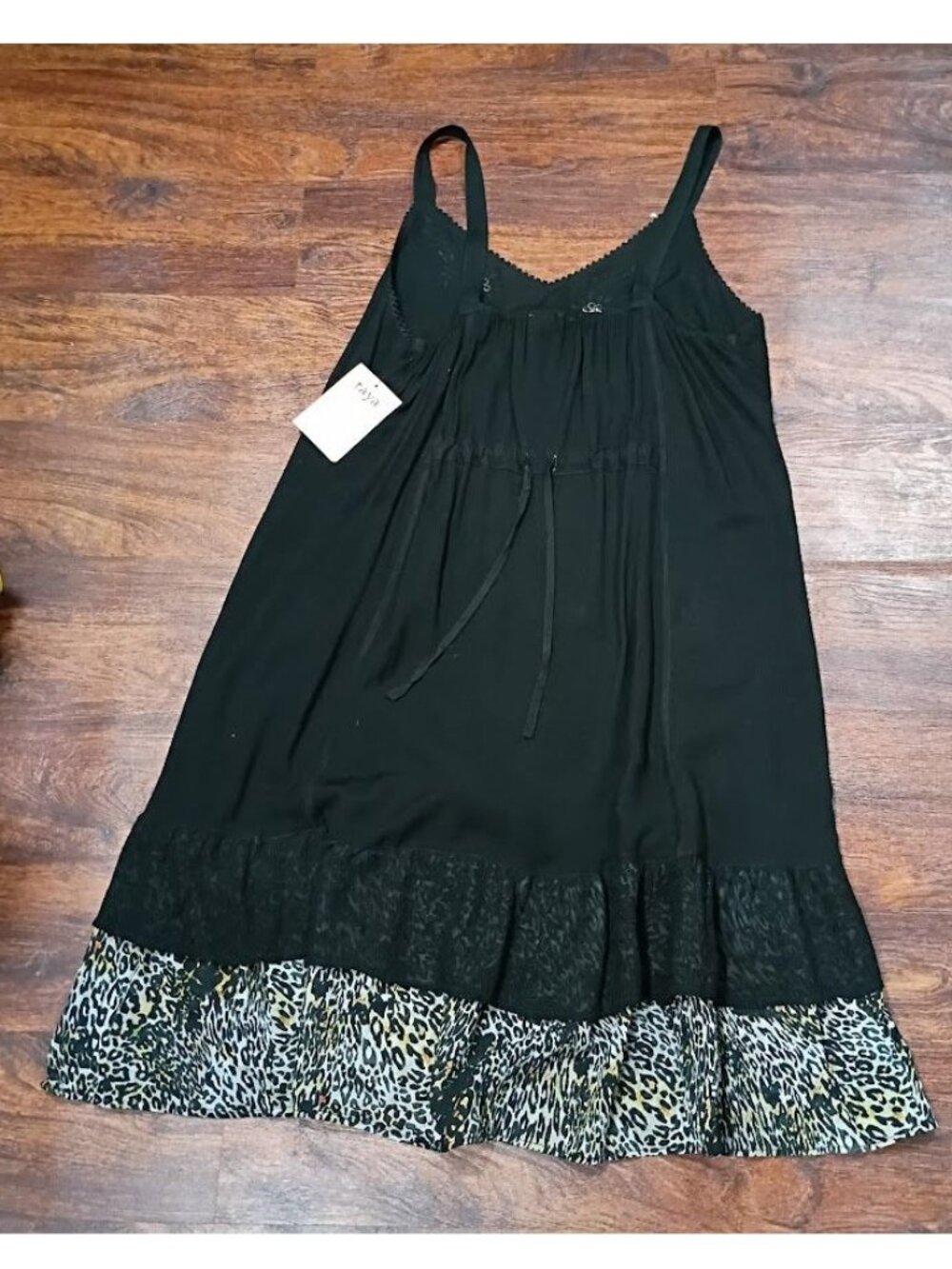 Raya Sun XL Black Boho Embroidered Dress Leopard Whimsy Artsey - Picture 2 of 13